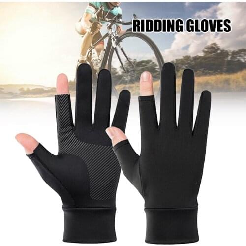 Mens Gloves Breathable Non Slip Showing Fingers Design Sunscreen Outdoor Riding Driving Fishing Gloves M2