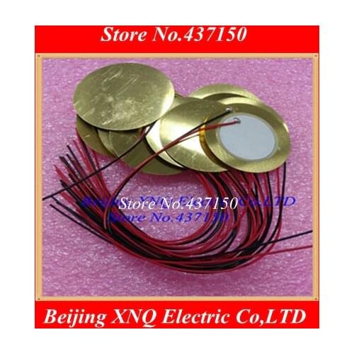 100PCS/LOT , 35mm Piezo Ceramic Element with cable length 15cm free shipping Piezoelectric Piezo Ceramic