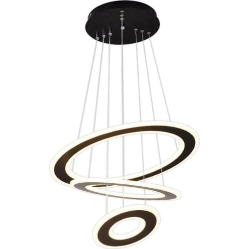 Pendant lamp New Simple Chandelier LED Bedroom Suction Chandelier Personalized Household Three Circle Circular Aperture Lamp