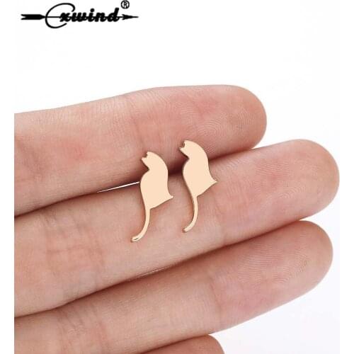 Cxwind Fashion Lovely Kitty Earings for Women Kid Fashion Cute Cat Earrings Animal Jewelry Ear Stud Party Gift pendientes