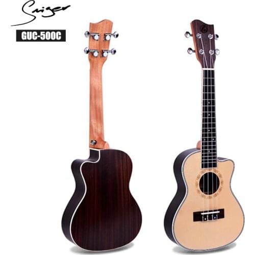 Smiger 24" Concert GUC-500C Cutaway Spruce Wooden Ukulele Guitar Music Instrument For Beginner Profession