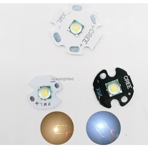 2PCS 5PCS 10PCS CREE XML XM-L T6 LED U2 10W WHITE Warm White High Power LED Emitter Diode with 12mm 14mm 16mm 20mm PCB for DIY