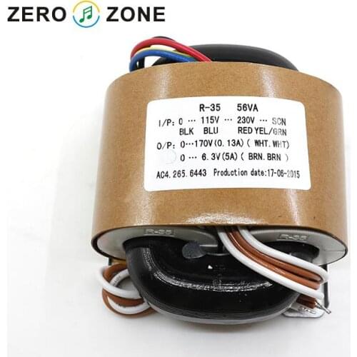56VA R-type transformer input 0-115V-230V output 170V+6.3V