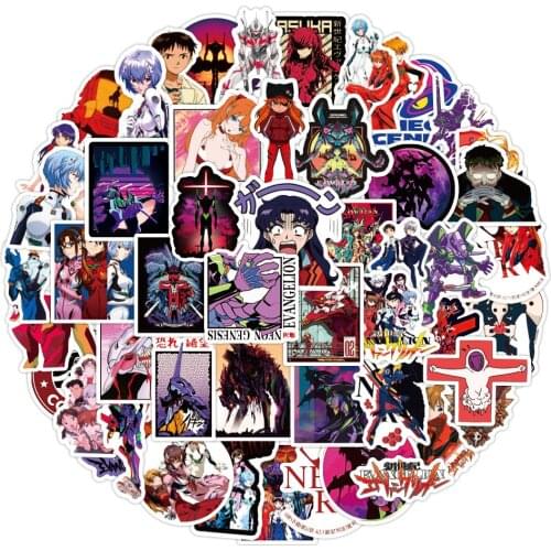 10/30/50PCS Cartoon Anime Evangelion Stickers Waterproof Luggage Suitcase Graffiti DIY Sticker kid toy