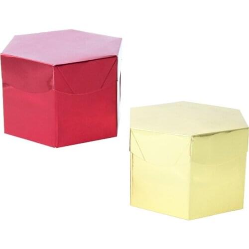 2pcs Small Hexagonal Prism Paper Presents Boxes Festival Gift Wrap Candy Bag Wedding Birthday New Year Party Supplies DIY Craft