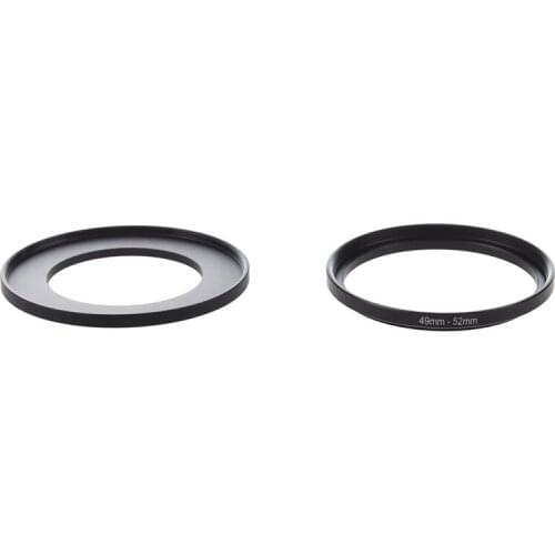 2 Pcs Camera Replacement Metal Step Up Filter Ring Adapter, 49Mm-52Mm & 49Mm-72Mm