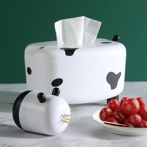 2 in 1 Dual Purpose Calf-Shaped Tissue Box Holder Toothpick Box Creative Non-Toxic Durable Dining Room Office Home Decoration