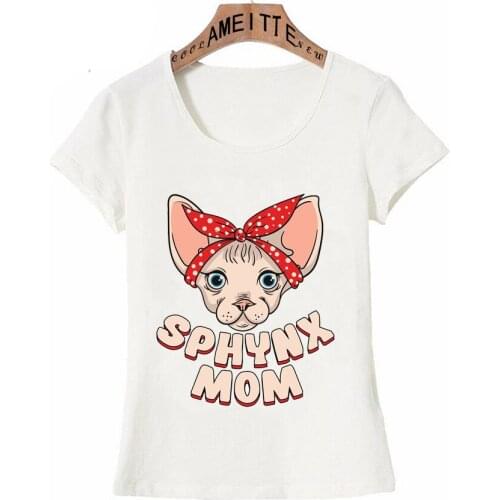 Sphynx Cat Mom T-Shirts Funny Design - Sphynx Mom Rocking The Cat Life T-Shirt Women Casual Short Sleeve Cute Girl Tee shirt
