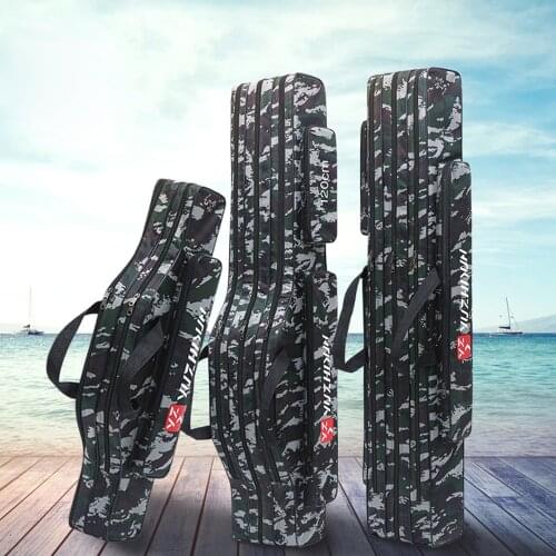 3 Layer 130cm Portable Folding Fishing Rod Carrier Canvas Fishing Pole Tools Storage Bag Case Fishing Gear Tackle X274GX