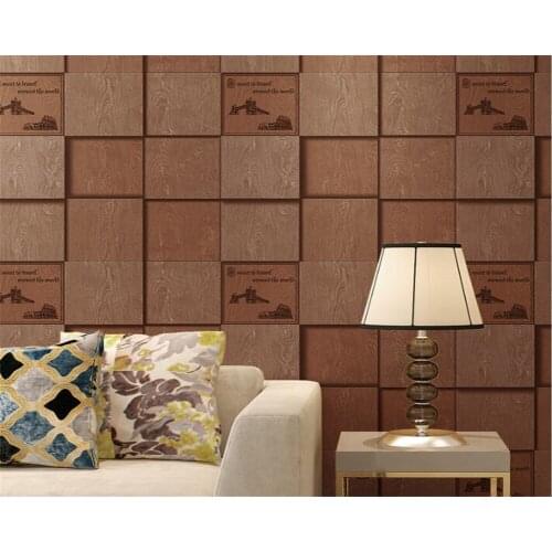 Beibehang 3D Wallpaper American Retro 3d Side Grid Wallpaper Backdrop Hotel Cafe Leisure Waterproof Wallpaper papel de parede