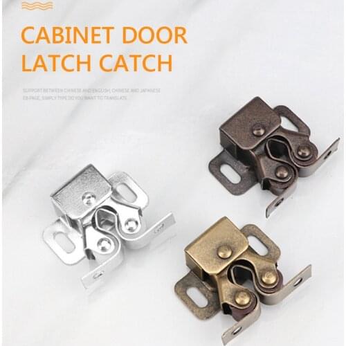 Cabinet Door Magnets 8/16pcs Double Roller Catch Prong Stop Latch Closer Damper Wardrobe Hardware Furniture Fittings Accessories