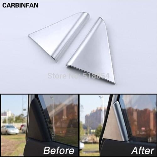 ACCESSORIES FIT FOR 2015 2016 HYUNDAI TUCSON TL CHROME REAR SPEAKER PILLAR POST COVER TRIM BEZEL TRIANGLE INNER Sticker 2PCS/SET
