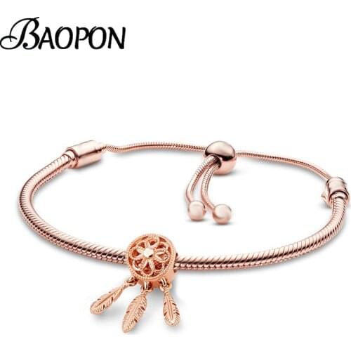 BAOPON 2021 Newest Dreamcatcher Charm Bracelet Bangles With Silver Plated Adjustable Bracelets For Women Wife Jewelry Gift