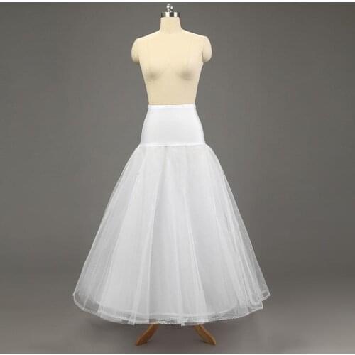 White / Ivory Plus Size Lycra 1 Hoop 2 Layer A-line Wedding Gown Petticoat Crinolines Slips Underskirt