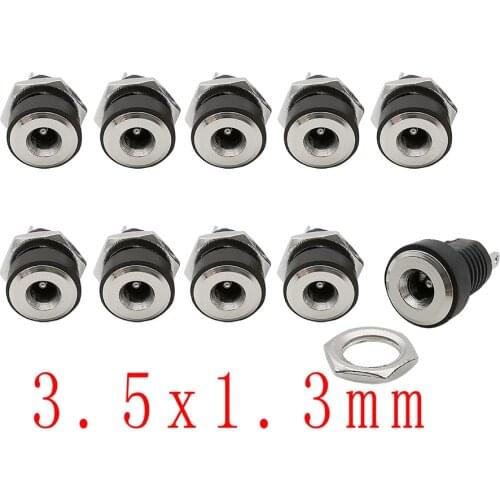 20Pcs DC-022B 3.5*1.3mm 3.5x1.3mm 3A 12V DC Power Supply Female Jack Sockets Panel Mount 2 leg Terminals DC Connector