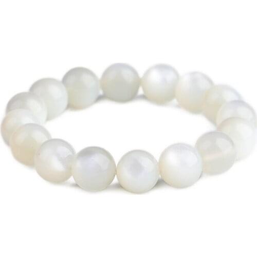 JoursNeige White Moonstone Natural Stone Bracelet Beads Moonstone Stone Bracelets for Women men Daylight Bracelet Jewelry
