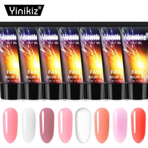 30g Quick UV Building Gel Poly Extension Nail Gel Nail Acrylic Gel Crystal UV LED Builder Gel Tips Enhancement Slip Solut