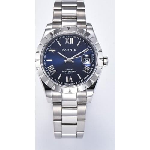 Mens automatic watches,wrist watch men PARNIS man mechanical wristwatch waterproof clock relogio steel strap top luxury brand