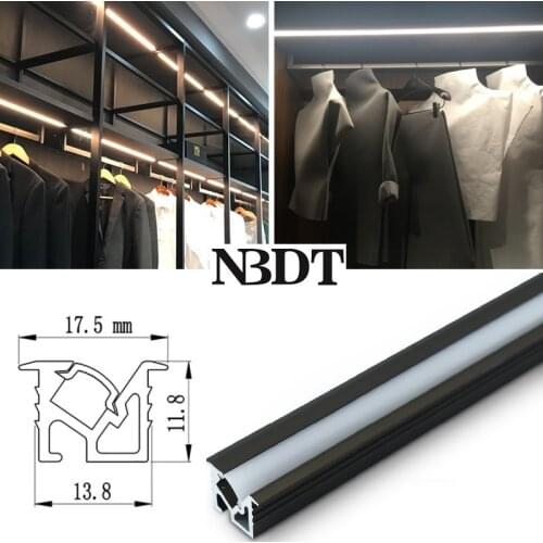 Black Grooved Built-in Aluminum LED Bar Stick Sensoring Switch For Wine Cupboard Closet Cabinet Bookshelf