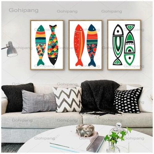 Cuadros Decoracion Dormitorio Nordic Canvas Painting Wall Art Anime Poster Kitchen Fish Wall Art Canvas Unframed Pop Art Animal