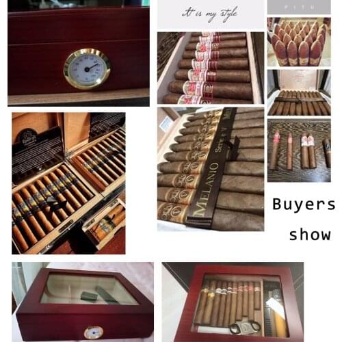 Holder 25pcs Retro Cedar Wood Cigar Case Humidors Business trip cigarette Accessories Storage Moisturizing Fathers Gift