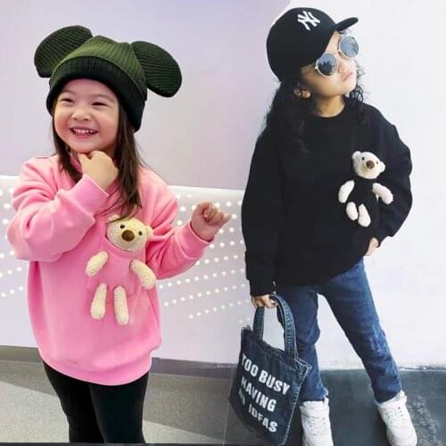 1-6Yrs Children Girls T-Shirts Tops Warm Autumn Girls Cartoon Tops Winter Kids Long Sleeve Clothing Outfits