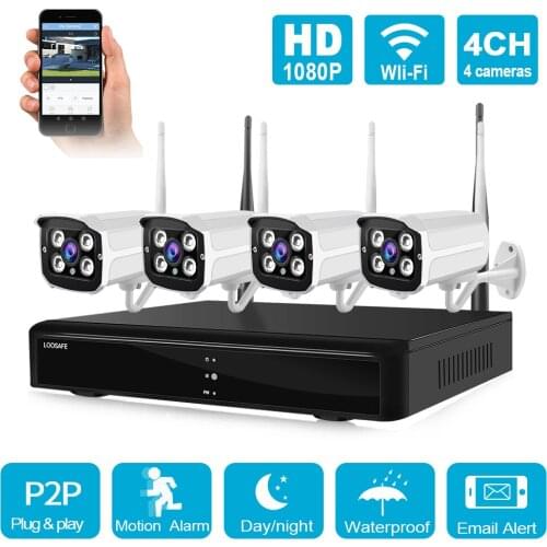 4CH 1080P WiFi IP Camera Cctv Video Nvr Systeem Cctv Video 4Pcs 2MP Poe Ip Camera Outdoor Waterproof Security surveillance Kits