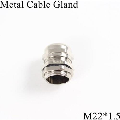 1piece/lot M22 Metal Cable Gland IP68 Waterproof Nickel Brass Connector Glands For 10-14mm Electric Wire M22*1.5 Copper Joint
