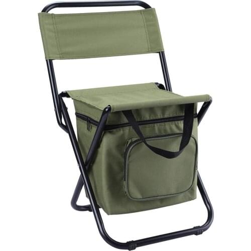 Multifunction Outdoor Folding Chair with Storage Bag Backrest Heat Preservation Non-slip Foot Buckle Portable Fishing Chair