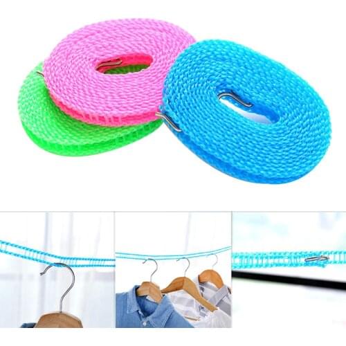 Newly Nylon Clothesline Outdoor Travel Laundry Non-slip Washing Clothes Line Rope 3m/5m