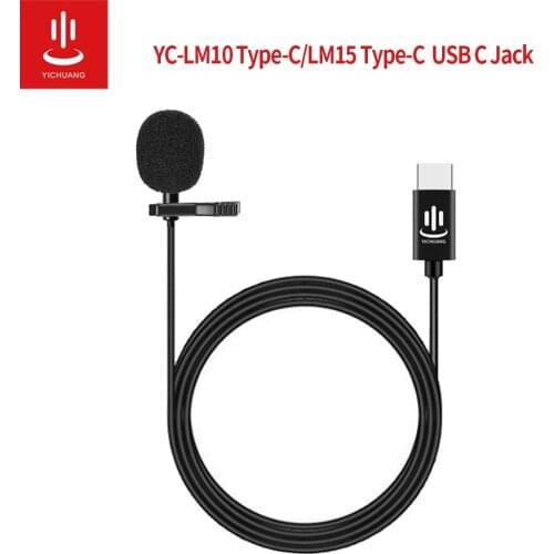 YICHUANG USB C Lavalier Condenser Microphone for Android & Windows Smartphones,Interview Type-C Microphone for Samsung Huawei