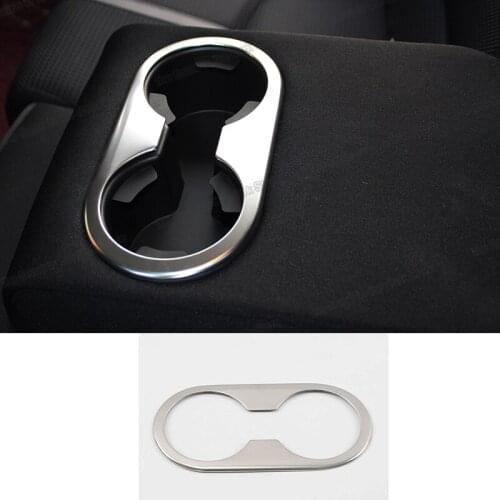 Lsrtw2017 stainless steel car 2nd row seat armrest cup frame trims for Mazda 3 Axela Accessories 2017 2018 2019 bn decoration