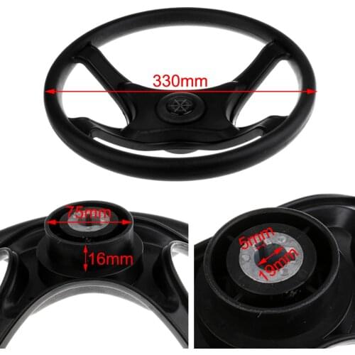 Durable Boat Steering Wheel - 4 Spoke 330mm Diameter - Great for Speedboat Rib Dinghy