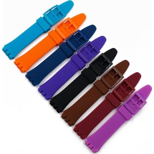 Watch accessories pin buckle silicone strap for men women for Swatch SUOB704 720 SUOZ147SUOW100 GW164 GB274 SUTB402 watch band
