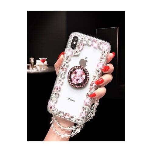 Cute 3D Diamond drill flower Ring Soft Case For Huawei P40 P10 P20 P30 Lite Plus Mate 30 10 20 Lite Pro Plus Phone Cover Case
