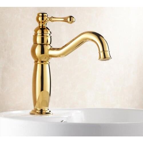 Vidric Top quality bathroom single handle sink faucets bath hot and cold water basin taps washbasin mixer golden faucet tap