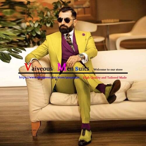 Slim Fit Wedding Tuxedo for Groomsmen 3 Piece Custom Made Men Suits Pants with vest Male Fashion Jacket Business Cosutme Latest