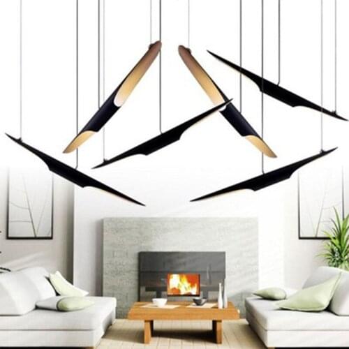 Modern simple aluminum chandelier lamps double head oblique straight tube restaurant bar hotel shopping mall creative lights