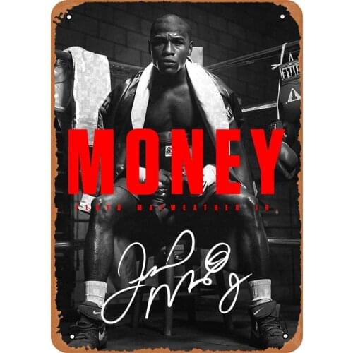 Fanzi Vintage Look Metal Sign Boxing Legends Boxing Floyd Mayweather Jr 8"X12" Tin Plate Wall Decor