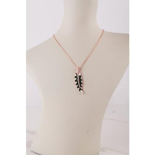 UM US JEWELRY Roz Plated Leaf Pattern 925 Sterling Silver Necklace