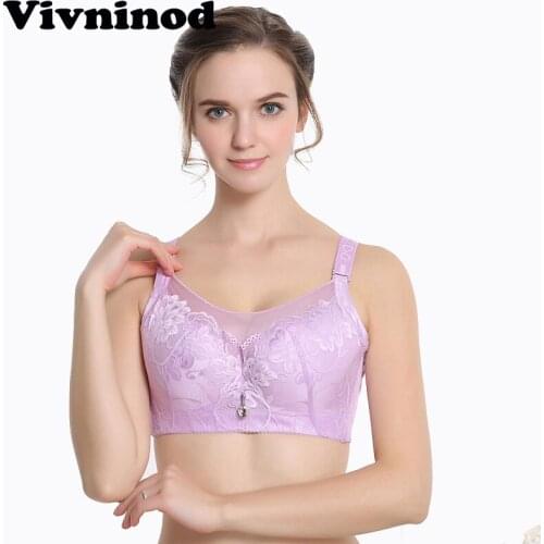 Full Coverage Women Bras with Mesh C D E Cups Brassiere Underwear for Plus Size Lady 38 40 42 44 46 Women Push Up Sexy Lace Bras