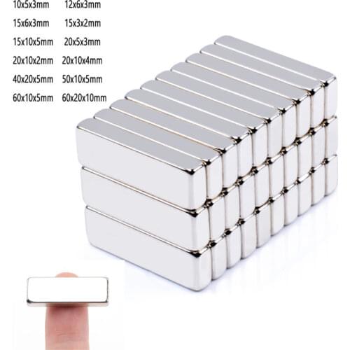 Hot Sale 20pcs N50 20x5x3mm Strong Block Cuboid Magnets Rare Earth Neodymium Magnets 20*5*3