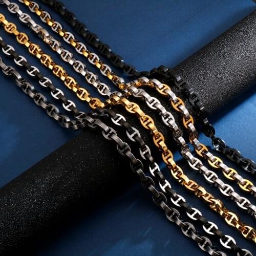 10MM Cool Heavy Metal Men Multi-size Long Chains Necklace Gold Stainless Steel Mens Jewellery Accessories Birthday Gifts
