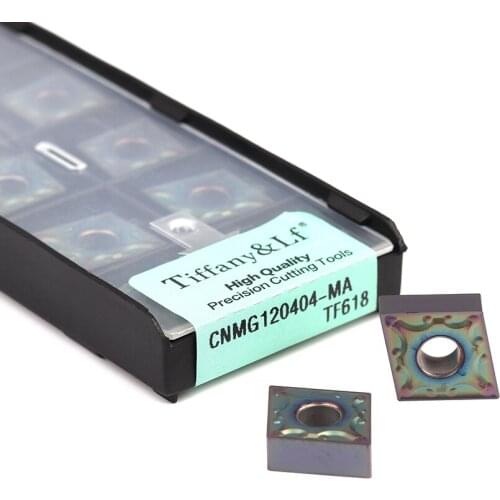 10pcs CNMG120404-MA TF618 Carbide alloy CNC lathe turning insert High-quality external turning blade 40-55 degree hardened steel