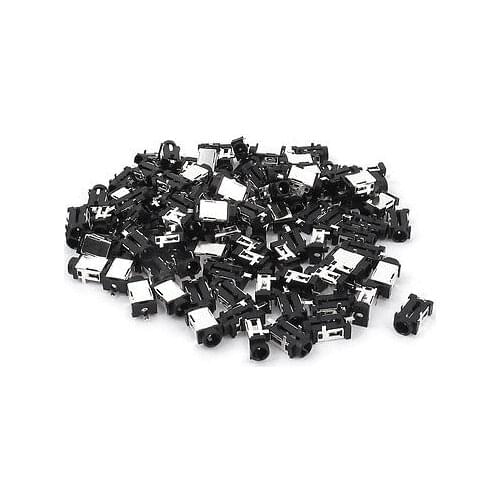 100 Pcs PCB Mount 2.5mm Female 3 Pin DC Power Jack Socket Connector DC012