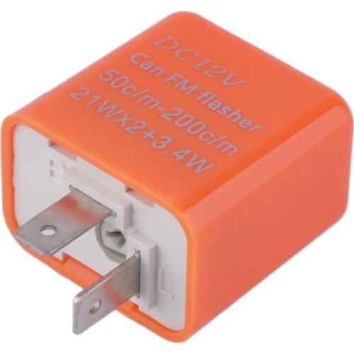 2 Pin Universal Speed Adjustable LED Flasher Relay Motorcycle Turn Signal Indicator Easy to Install Indicator Orange