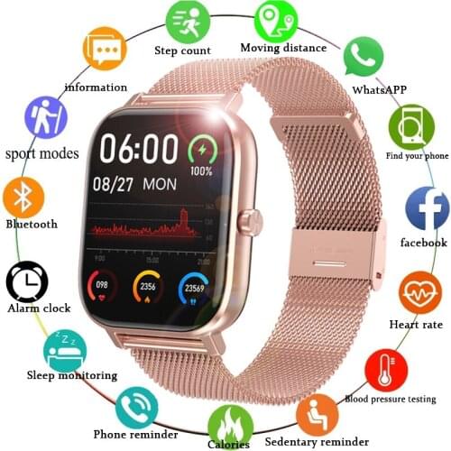 2021 Women Smart Watch Support Hebrew Bluetooth Call ECG Smartwatch Heart Rate Monitor Men Sport Fitness Tracker IP67 Waterproof