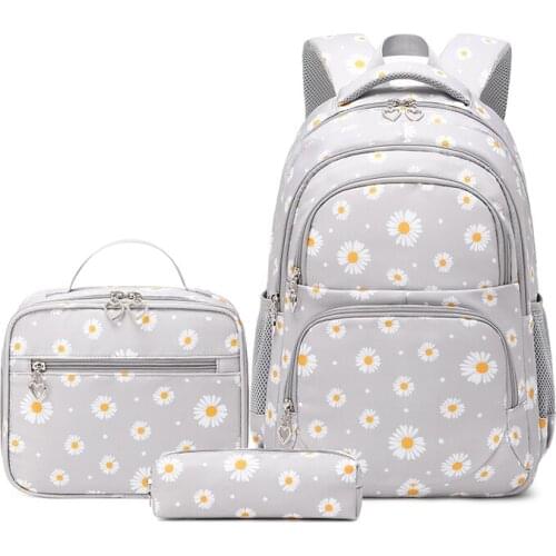 3 in 1 Cute Girls School Bags Children Primary School Backpack Satchel Kids Book Bag Satchel Princess Schoolbag with Lunch case