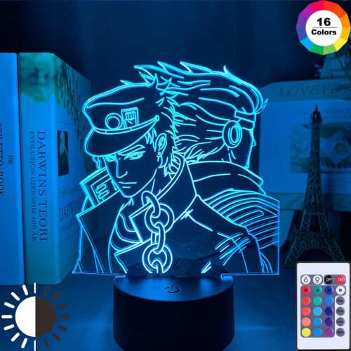 Acrylic Night Lamp Anime JoJos Bizarre Adventure for Bedroom Decor Light Touch Sensor Colorful Table Led Night Light Dio Figure
