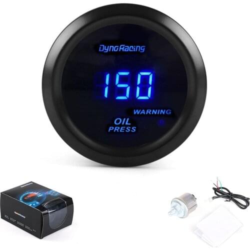 Dynoracing 2"52mm Digital display Car Oil pressure press gauge PSI Blue Led Oil press meter Car meter